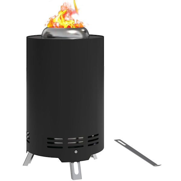Rootz Fire Bowl pejs - Røgfri brandskaller - Rustfrit stål Fire Pit - Robust & varmebestandig - Ø16X25CM