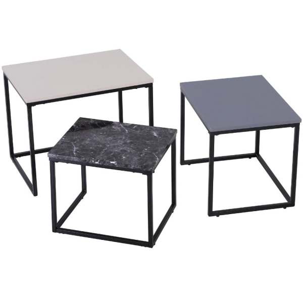 Rootz Soffbord - Set med 3 - Sidobord - Soffbord - Metall - MDF - Olika dimensioner