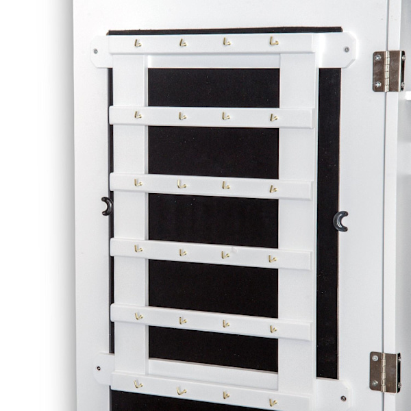 Rootz Smyckesspegel - Smyckesskåp - Väggspegel - 2 i 1 - Vit - Förvaringsutrymme - Smycken - 37 x 9,5 x 112 cm