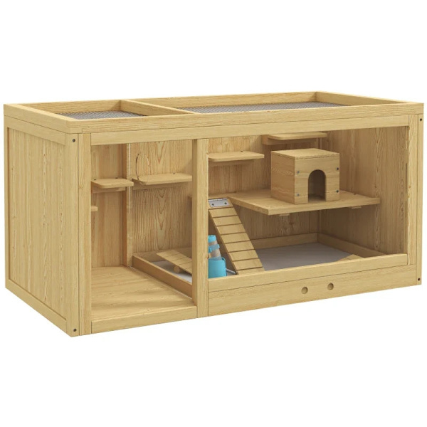 Rootzin pieneläinhäkki - Vesipullo - Hamsterin häkki - Sisältää tarvikkeet - Juoma - Kuusi - Luonnollinen - 100 X 50 X 50 cm