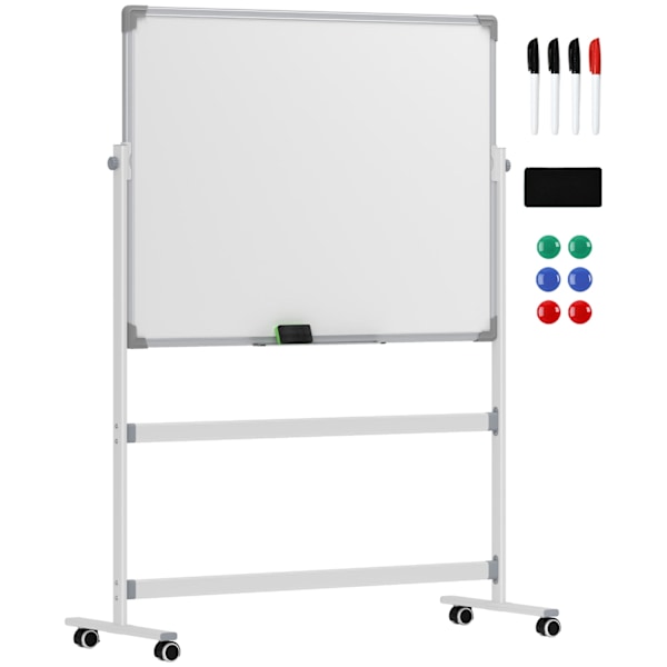 Rootz Mobile Magnet Whiteboard - Rotertable Teaching Board - Writing Display - 360 ° Flexibilitet - 120 x 90 cm