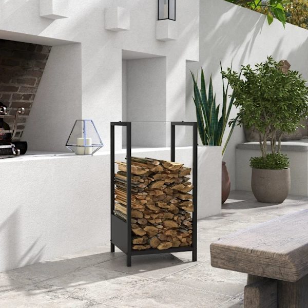 Rootz Vedställ - Upp till 50 kg - Pulverlackerat stål - Pulverlackering - Inomhus+utomhus - Stål - Svart - 39 x 35 x 76 cm
