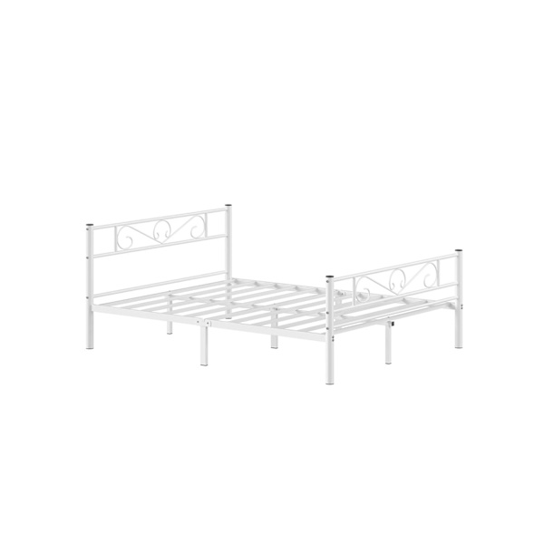 Rootzin valkoinen metallisängyn runko - King-size-vuode - jauhemaalattu runko - Heavy Duty - 207,6 cm x 161,8 cm x 86,4 cm
