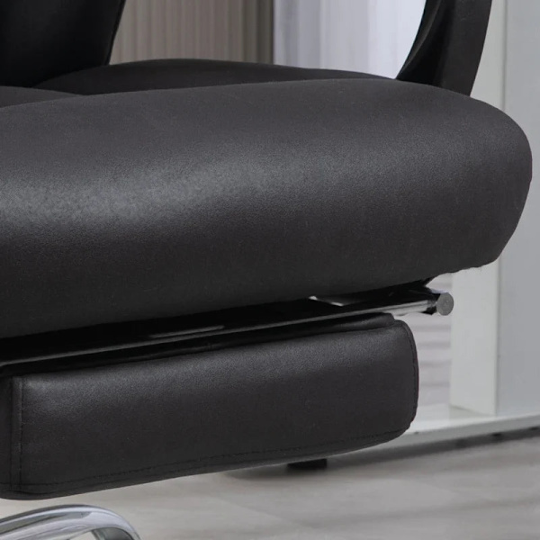 Rootz Kontorsstol - Skrivbordsstol - Executive Stol - Fotstöd - Justerbar i höjdled - 145° lutningsvinkel - Mikrofiber 100 % polyester - Skum - Svart