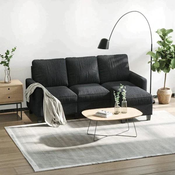 Rootz Sofa - Hjørnesofa - Stofsofa - Hjørnesofasæt - L-Shape Sofa - Mørkegrå - 197 x 139 x 91 cm