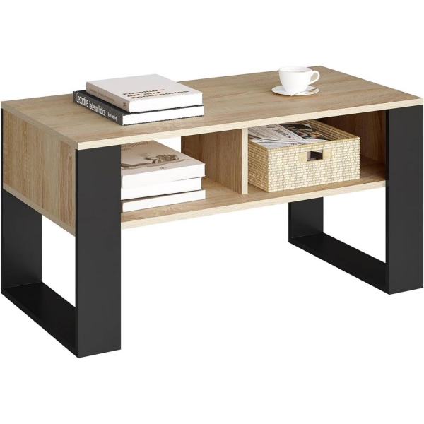 Rootz Modern Sofabord - Opbevaringsbord - Stuebord - Vandtæt og ridsefast - Robust og stabilt - Rigelig opbevaringsplads - 90 cm x 45 cm x 45 cm