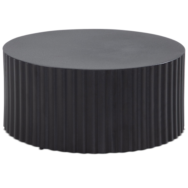 Rootz Modern Design Sofabord - Rundt bord - Elegant Lamellook - Håndlavet - Anti-Slip Nubs - Pulverlakeret jern - 67cm x 67cm x 31cm