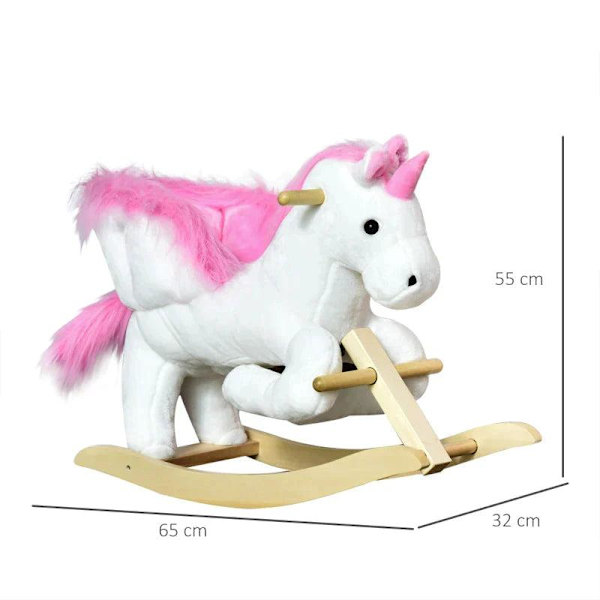 Rootz Gyngedyr - Gyngehest - Børnegynge - Pink/Hvid - 65 x 32 x 55 cm