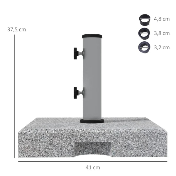 Rootz parasolstativ - Parasolholder - Parasolbase - Hjul til paraplystænger - Vejrbestandig - Grå - 41L x 41W x 37,5H cm