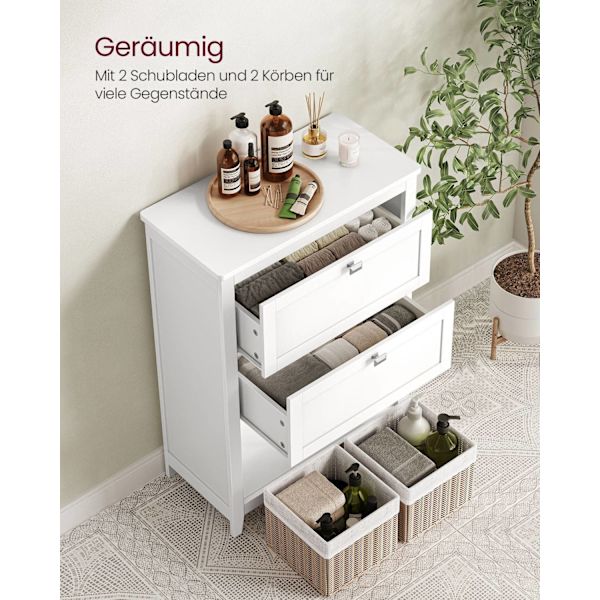 Rootz Badrumsmöbler - Förvaringsenhet - Organizer - Justerbara avdelare - Molnvit - 60cm x 30cm x 90cm