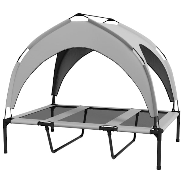 Rootz Hundeseng - Kølende himmelseng - Åndbart mesh - Vandafvisende stof - Oxford - Rivefast - Stålramme - 106cm x 76cm x 94cm