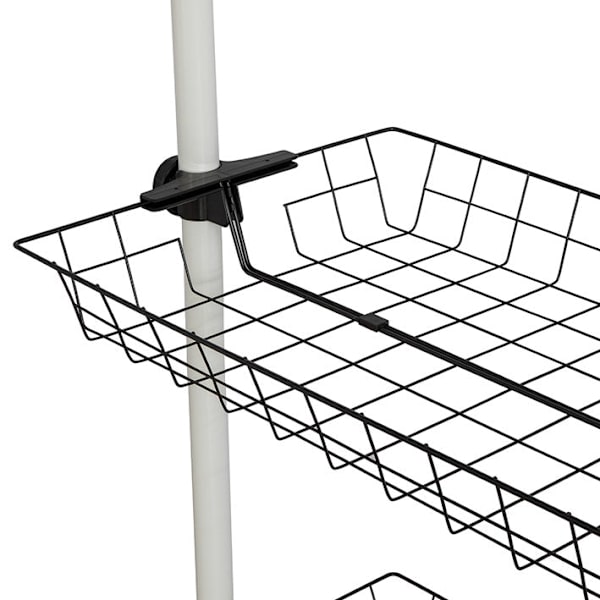 Rootz Set med 2 förvaringskorgar - Garderobskorgar - Metalltrådskorgar - Mångsidig, hållbar, platsbesparande - 83 cm x 8 cm x 38 cm