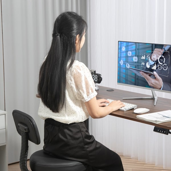 Rootz Ergonomic Office Chair - Compact Swivel Chair - Höjd justerbar stol - Vattentät läder - 52 cm x 52 cm x 78-92 cm