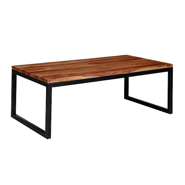 Rootz soffbord 110x40x60 cm Sheesham massivt trä - vardagsrumsbord i metall - Designsoffbord i industriell stil - Vardagsbord - Solid loungebord