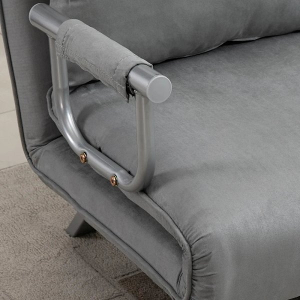 Rootz Sovesofa - Dobbeltsofa - Gæsteseng - Stålramme - Blødt imiteret ruskindsbetræk - Inklusiv 2 puder - Fløjlspolyester - Grå - 105W x 60D x 37H cm
