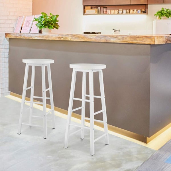 Rootz Industrial Bar Pall - Bänkpall - Metall- och träpall - Robust, mångsidig, bekväm - 71 cm Sitthöjd x 30 cm Sitsdiameter