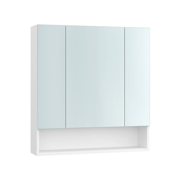 Rootz Cloud White Badeværelsesskab - Opbevaringsenhed - Spånplade, glas - Moderne design - 16,5 cm x 70 cm x 75 cm