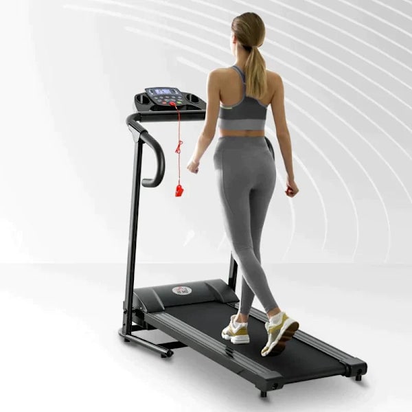 Rootz Løbebånd - Elektrisk Løbebånd - Sammenfoldelig - 500 W 0,8-10 km/t 0,75HK - LCD Display - Med Mobiltelefon Holder - Sort - 123 x 62 x 117 cm