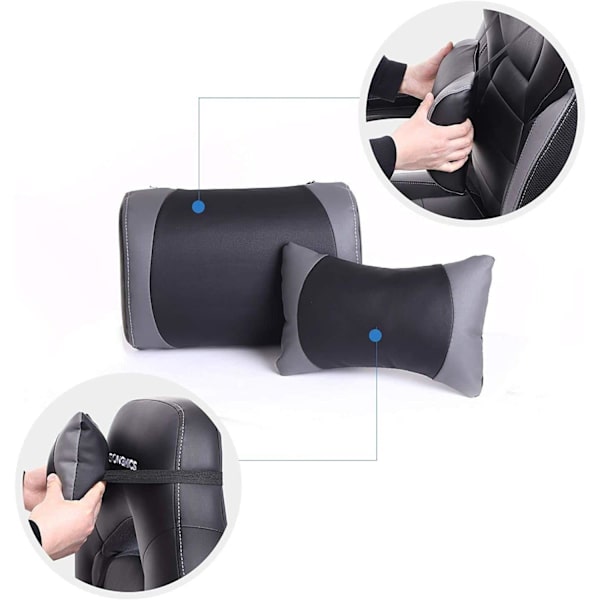 Rootz Gaming Chair - Kontorstol med fodstøtte - Sort-Grå