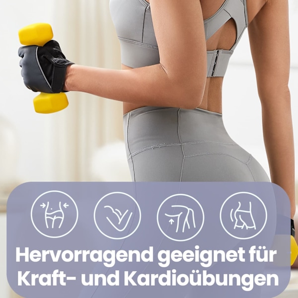 Rootz Dumbbell Set - Gratis vægte - Øvelsesvægte - Rumbesparende styrketræning - 2 x 1 kg - støbejern med vinylbelægning