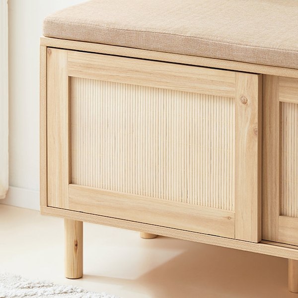 Rootz-kenkäkaappi ja penkki - Kenkäteline - Kenkäteline - Bambumateriaali - 121cm x 49cm x 35cm