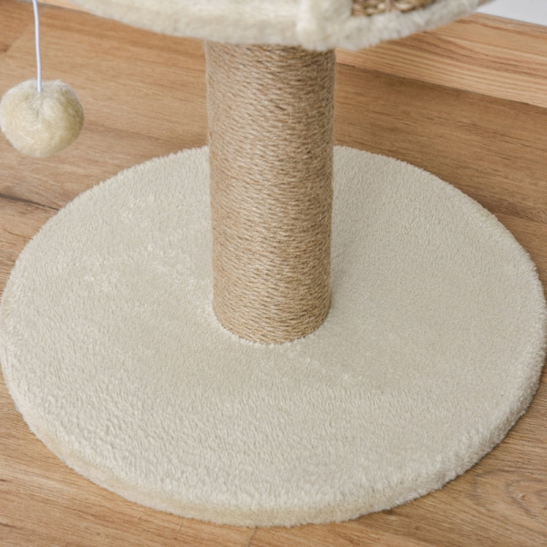 Rootz PawHut kradsestolpe Katteseng - Katteseng - Feline Play Station - Ultimativ komfort - Høj sikkerhedsvæg - Holdbar jute kradsestolpe - 40 cm x 40