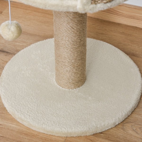 Rootz PawHut skrapstolpe Kattsäng - Kattsäng - Feline Play Station - Ultimate Comfort - Högsäkerhetsvägg - Slitstark juteskrapstolpe - 40cm x 40cm x 4