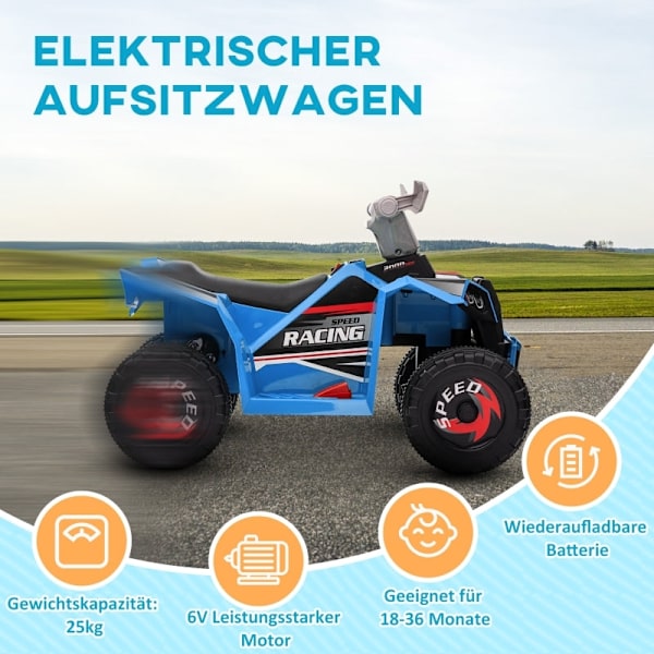 Rootz elektrisk fyrhjuling för barn - ATV för barn - Elfordon för småbarn - Säker hastighet - Enkel användning - Långvarigt roligt - 70 cm x 41,5 cm x