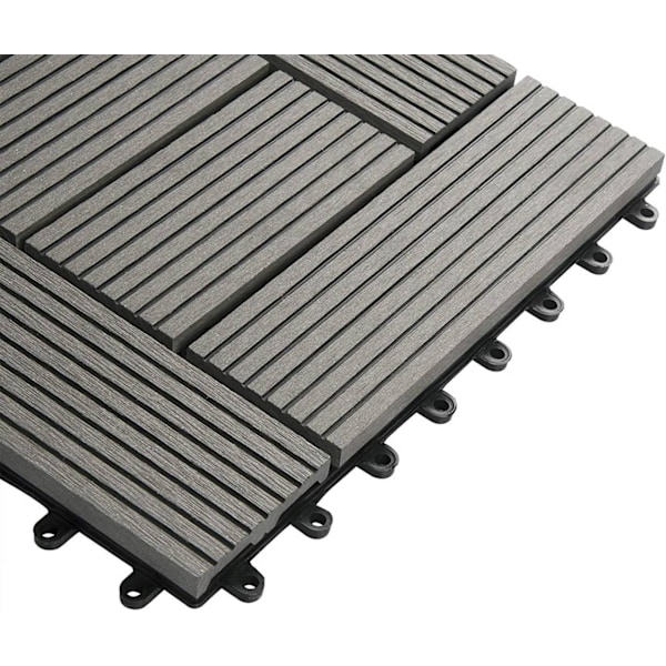 Rootz Premium WPC uteplatsplattor - Däckplattor - Sammankopplade golv - Hållbar och UV-beständig - Enkel installation - Mångsidig användning - 30 cm x