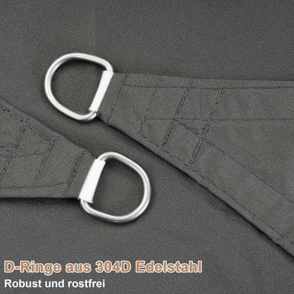Rootz Premium Outdoor Sun Sail Shade - Solsejlshage - UV Blocker - Vandtæt, UV-beskyttelse, Holdbar - 5m x 5m - Mørkegrå