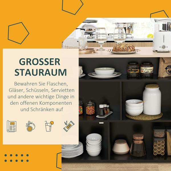Rootz 3 Piece Barset - Bar Table Set - Foldbar matuppsättning - 6 förvaringsfack - 116x70x89,5 cm