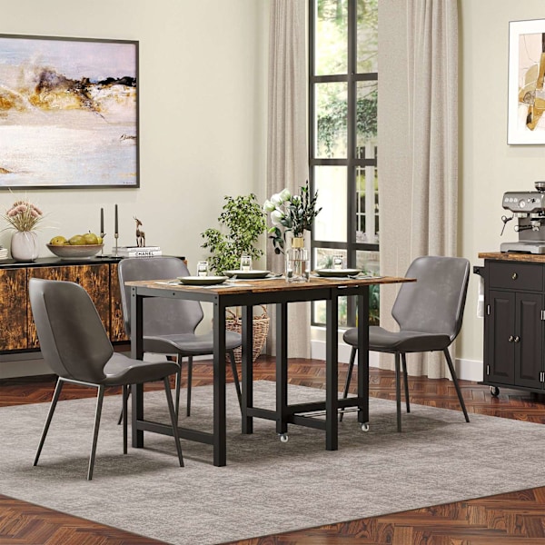 Rootz Folding Spisebord - Industriel bord - Rumbesparende bord - Udvides let - 118 cm x 70 cm x 76,5 cm