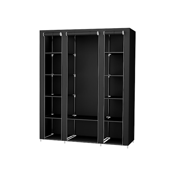 Rootz Foldegarderobe - Skabsorganisering - Opbevaringsskab - Rørformet stålramme - Fleecestof - Støvfri opbevaring - Pladsbesparende design - 150 cm x