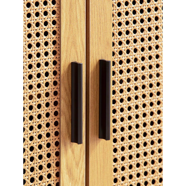 Rootz Skänk 80 cm - Byrå - Förvaringsskåp - Wienervävdesign - Justerbara hyllor - Magnetiska dörrstoppare - Svart och brun - 80 cm x 40 cm x 86,5 cm