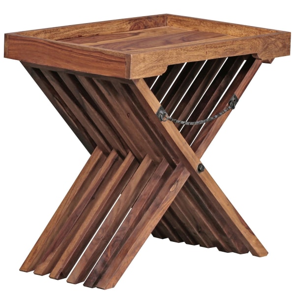 Rootz bord Massivt træ sheesham design foldebord serveringsbakke
