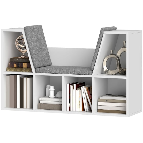 Rootz-kirjahylly - Kirjahylly - Säilytysyksikkö - Järjestä kirjat - 105W x 30D x 63K cm - Kuusi lokeroa - Mukavat istuintyynyt