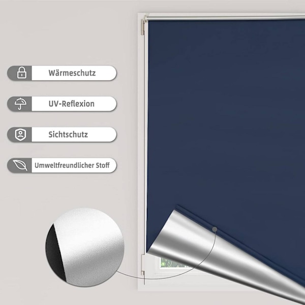 Rootz pimennysverho - Ikkunan lämpöverho - Aurinkosuojaverho - Klemmfix Design - Lämmöneristys - 40-120cm x 160/210cm