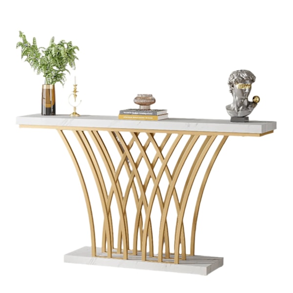 Rootz Gold Console Bord - Entrébord - Hallbord - Elegant fuskmarmor - 149,86 cm x 30,00 cm x 80,01 cm.