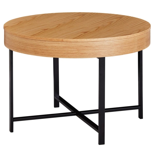 Rootz Sofabord - Sidebord - Opbevaringsplads - Eg - Metal - Sort - Brun - 69 x 69 x 49 cm