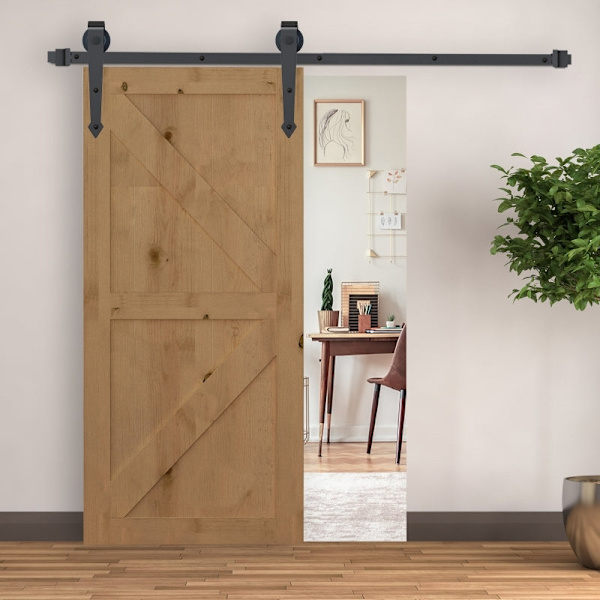 Rootz skydedørs hardwaresæt - antik stil - kulstofstål - glat glidning - 200 cm x 4 cm x 0,6 cm