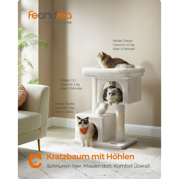 Rootz Cat Skrapstolpe - Kattträd - Skrapare - Spånskiva - Plysch - Sisal - 60cm x 40cm x 84cm