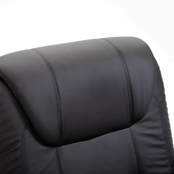 Rootz Massagestol - Stand-up Aid - Elektrisk biografstol - 8 Vibrationspunkter - Varmefunktion - Fodstøtte - Kunstlæder - Sort - 93L x 95W x 106H cm