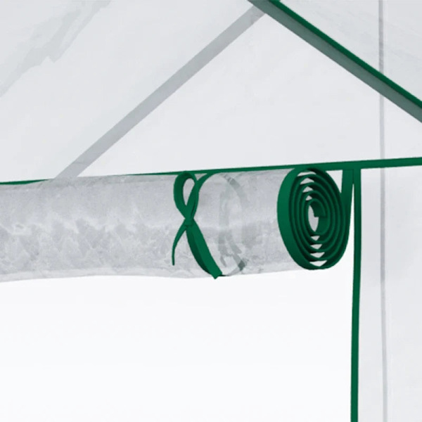 Rootz Film Drivhus - Walk-in Haveskur - Tomat Drivhus - Kold Ramme Med 6 hylder - Stål - PVC Plast - Gennemsigtig - 142 x 73 x 195 cm