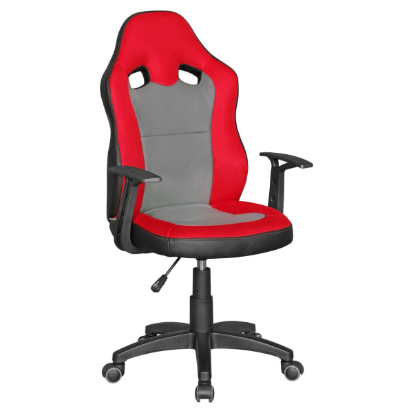 Rootz barn skrivbordsstol Röd - Grå för barn 8 med rygg och hård