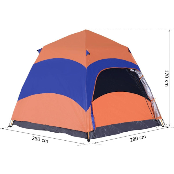 Rootz Double Wall Teltta - Oranssi, Sininen - Polyesteri, Lasikuitu, Kangas - 110,24 cm x 110,24 cm x 66,93 cm