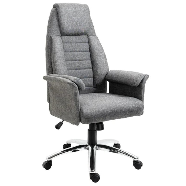 Rootz Swivel Chair - Executive Chair - Kontorsstol - Skrivbordsstol - Höjdjusterbar - Tyg + Metall - Grå - 68x69x116-126cm