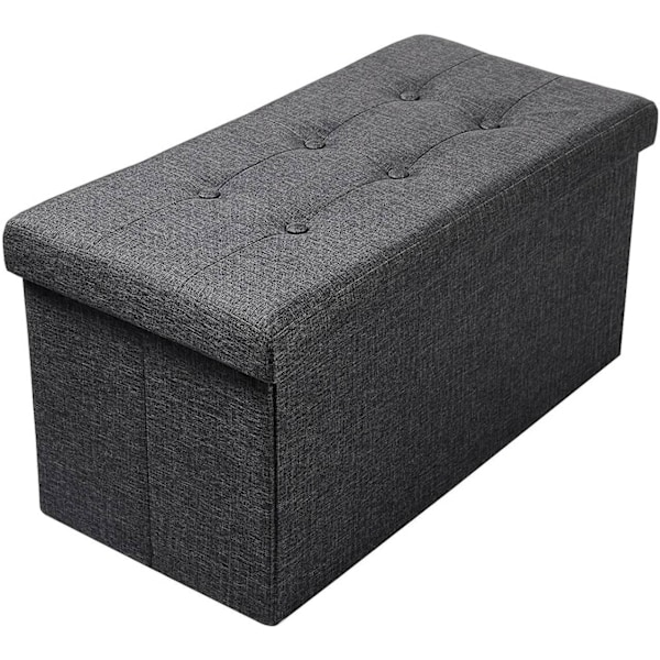Rootzin kokoontaitettava säilytyslaatikkopenkki - Kangas ottomaani - Suuri kapasiteetti - Mukava istuin - 76 cm x 38 cm x 37,5 cm