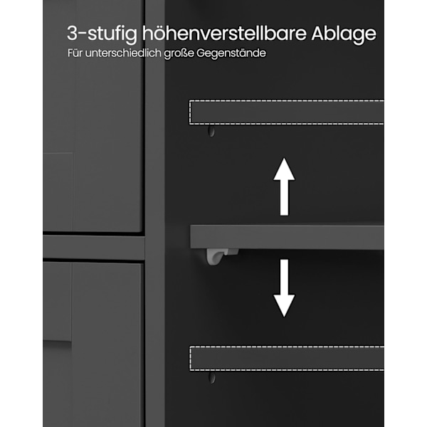 Rootz badrumsskåp - Förvaringsenhet - MDF-möbler - 30 cm x 55 cm x 82 cm - Bläcksvart - 13,3 kg - 45 kg Hyllkapacitet - Enkel montering