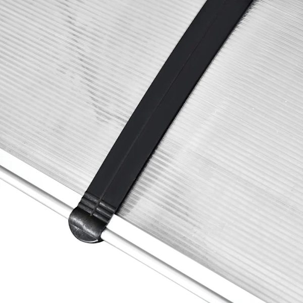 Rootz Canopy - Sol- og regnbeskyttelse - Markise til døre - Inklusiv vægbeslag - Polycarbonat - Aluminiumslegering - Hvid - 295x90 cm