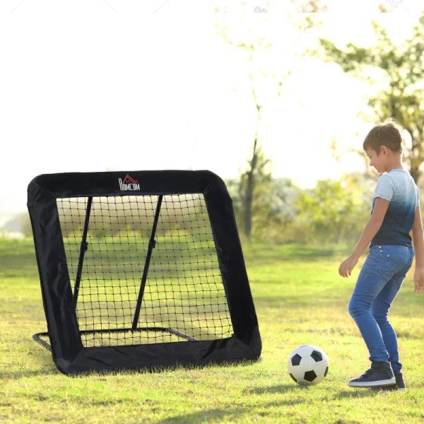 Rootz Football Rebounder Net - Football Rebounder - Training Rebounder Net - Vikbar Kickback - Goal Rebound - Justerbar i 5 steg - Stål - Svart - 128